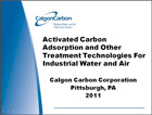Activated Carbon Adsorption and Other Treatment Technologies  For Industrial Water and Air course cover